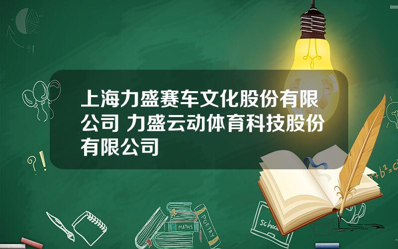 上海力盛赛车文化股份有限公司 力盛云动体育科技股份有限公司